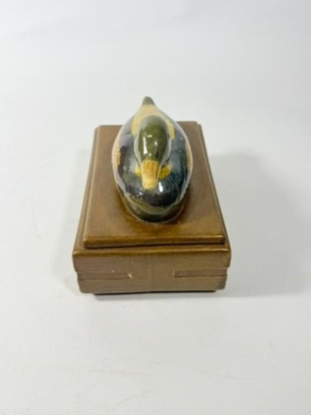 Trinket Cigar Box Duck Vintage Ceramic Hand Painted Mold Desk Dresser Accessorie - Picture 5 of 13